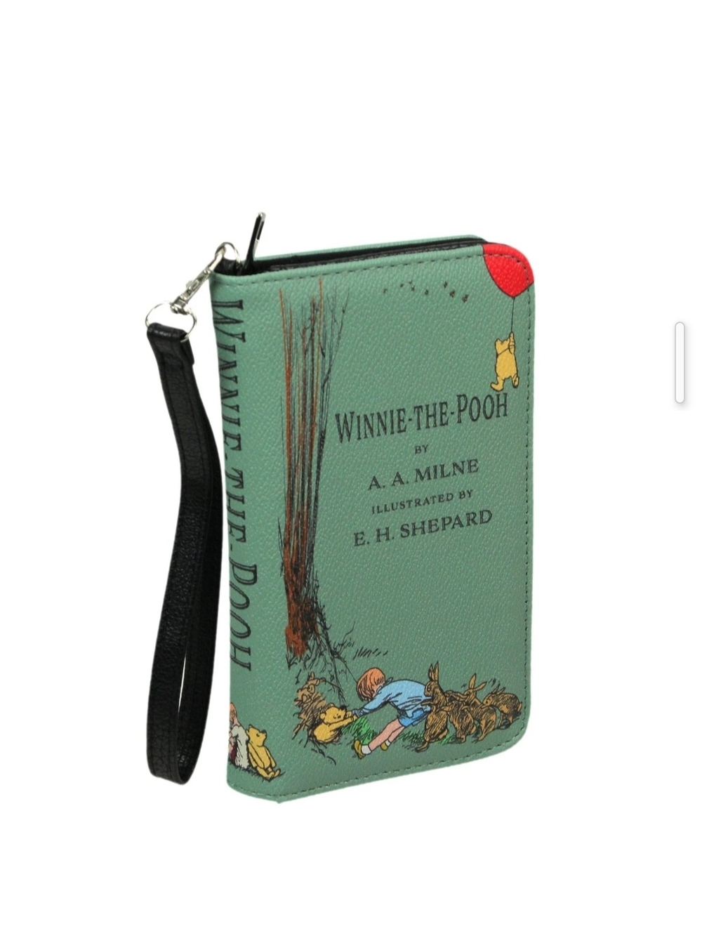 Winnie-the-Pooh Green Zip Pouch Wristlet